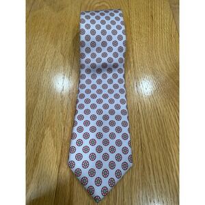 Vintage Mallory & Church Pure Silk Tie Lavender Red Gometric Medallion‎ Pattern